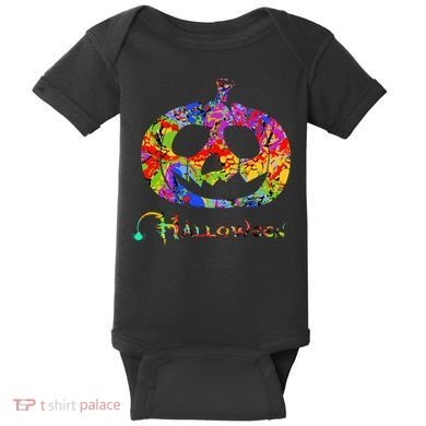 Abstract Halloween Pumpkin Baby Bodysuit