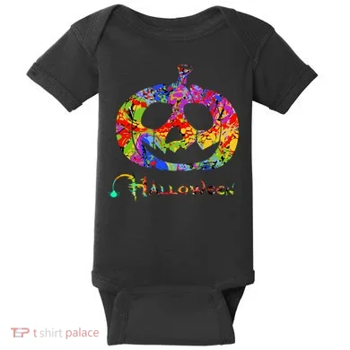 Abstract Halloween Pumpkin Baby Bodysuit