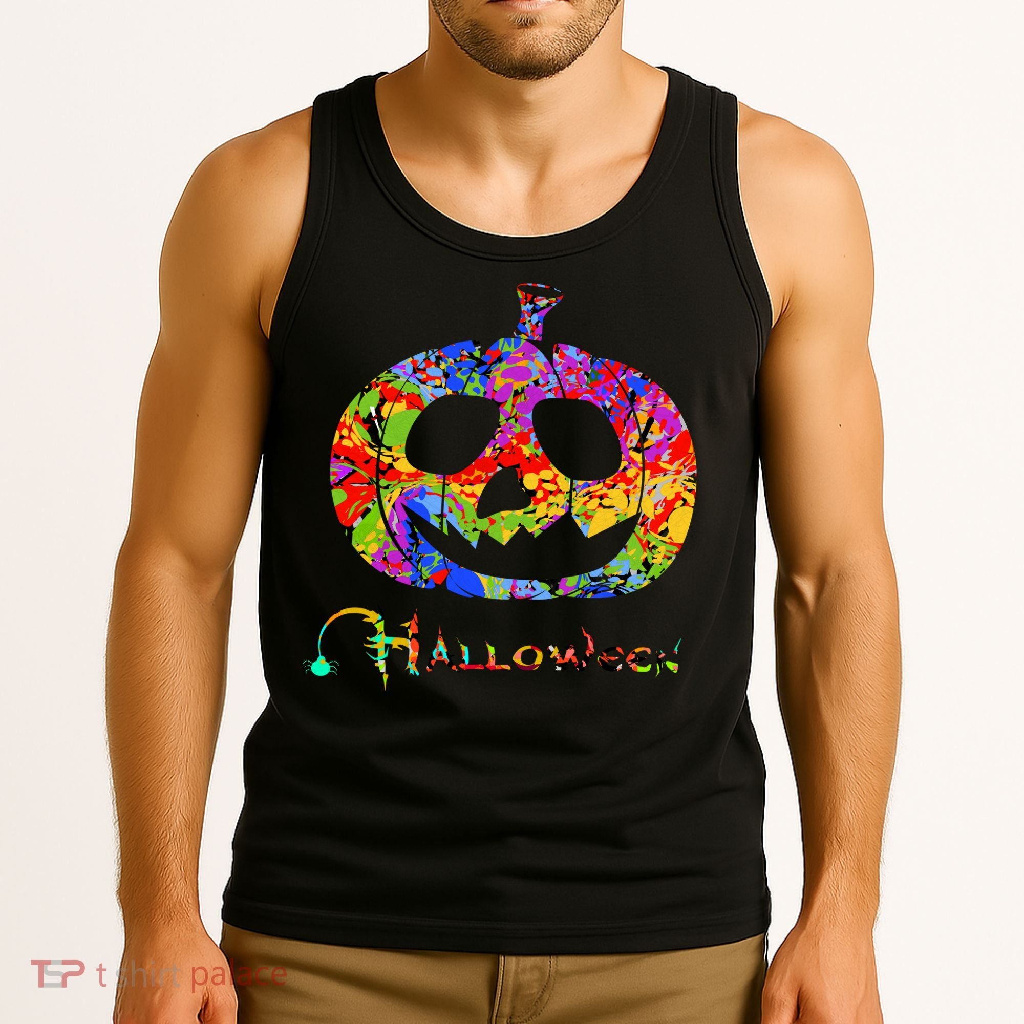 Abstract Halloween Pumpkin Tank Top