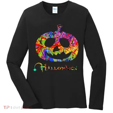 Abstract Halloween Pumpkin Women's Long Sleeve Shirt