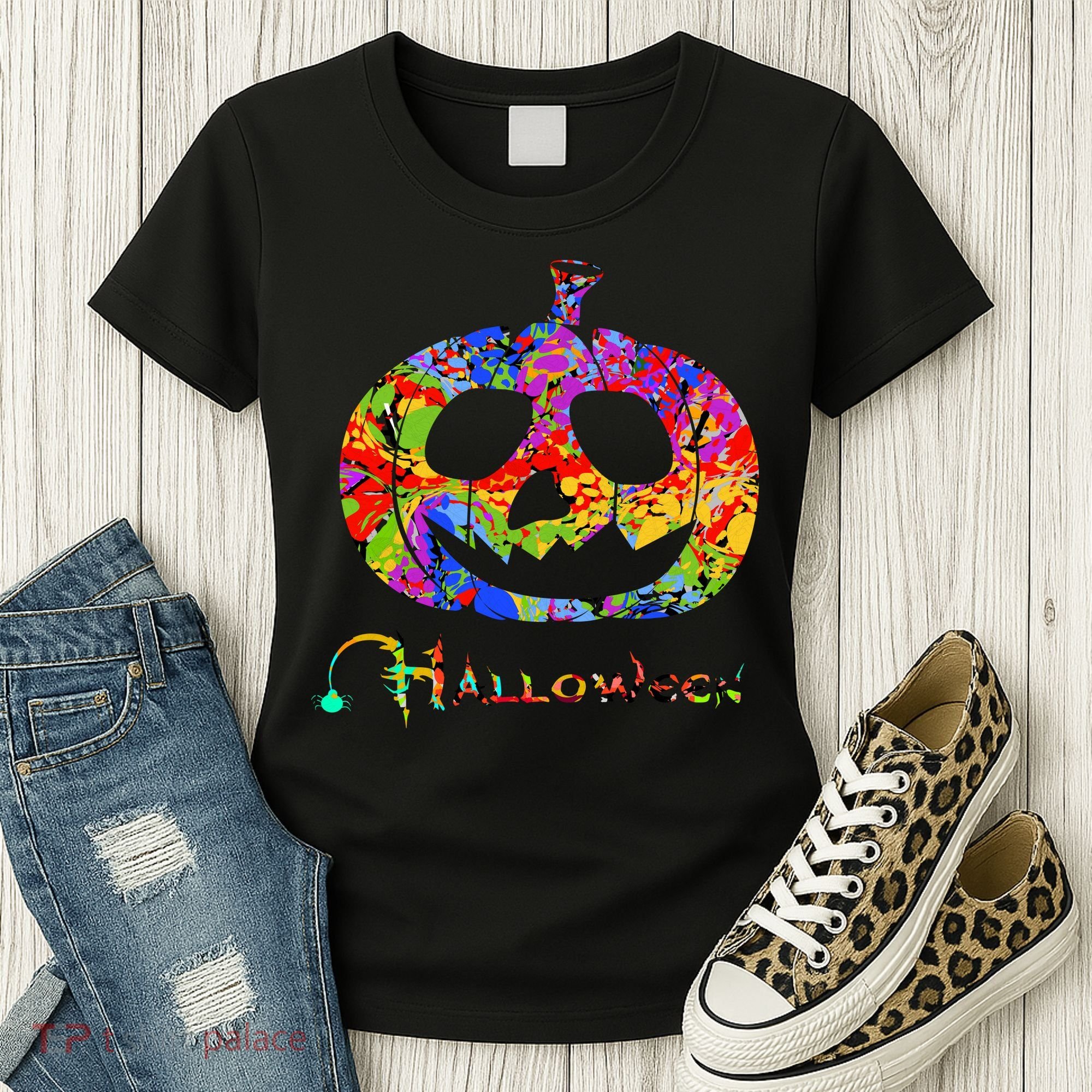 Abstract Halloween Pumpkin Women's T-Shirt