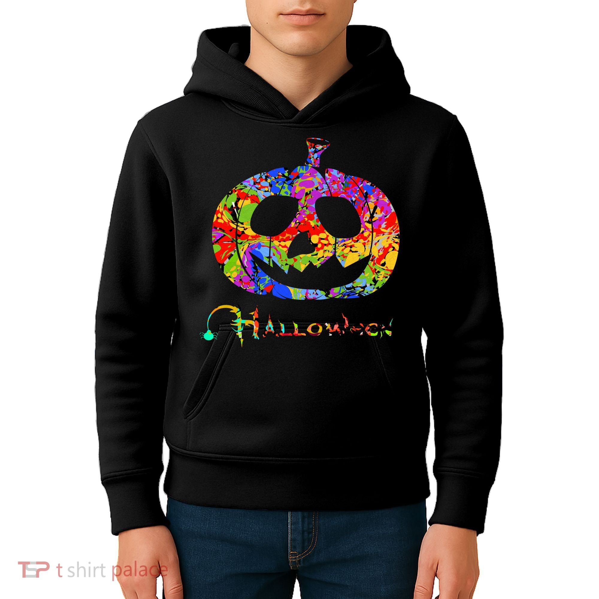 Abstract Halloween Pumpkin Kids Hoodie