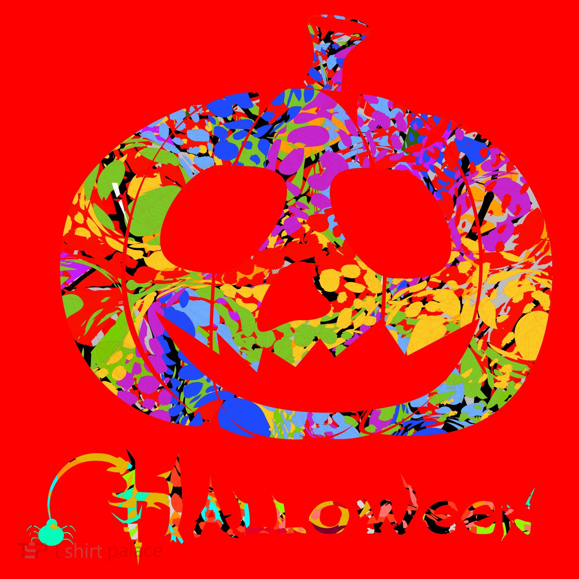 Abstract Halloween Pumpkin Santa Hat
