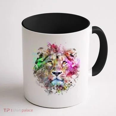Abstract Lion Coffee Mug back