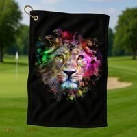 Abstract Lion Golf Towel thumb 1