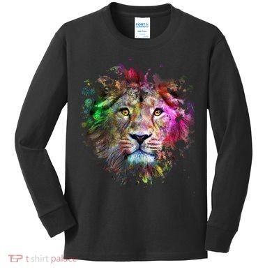 Abstract Lion Kids Long Sleeve Shirt