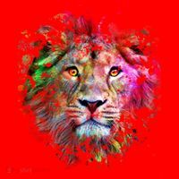 Abstract Lion Santa Hat thumb 1