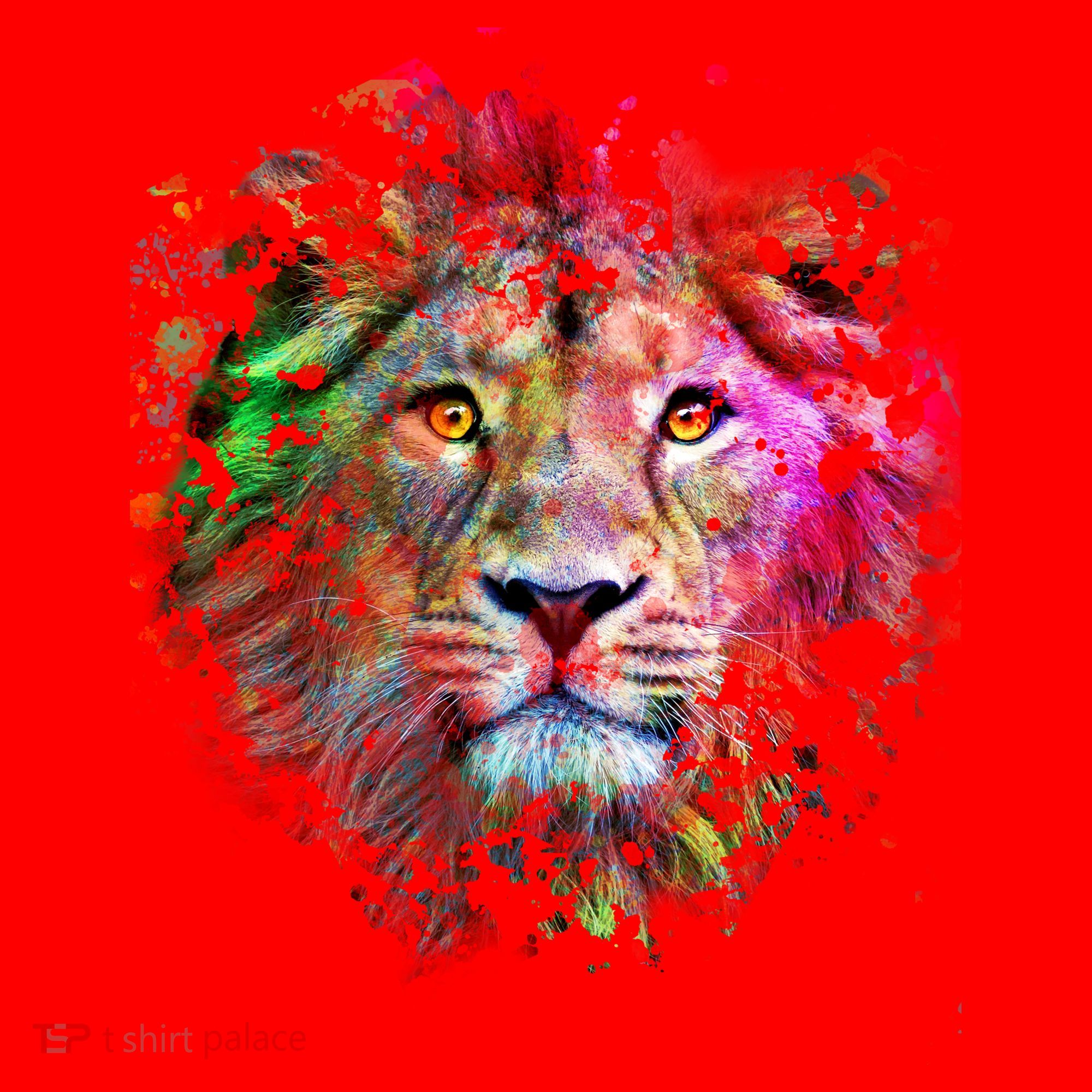 Abstract Lion Santa Hat