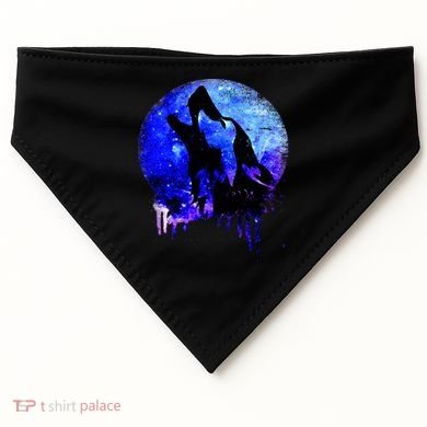Abstract Moon Wolf USA-Made Doggie Bandana