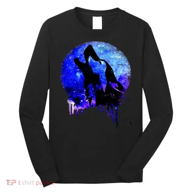 Abstract Moon Wolf Long Sleeve Shirt