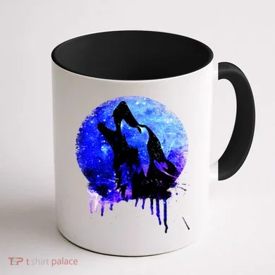 Abstract Moon Wolf Coffee Mug back