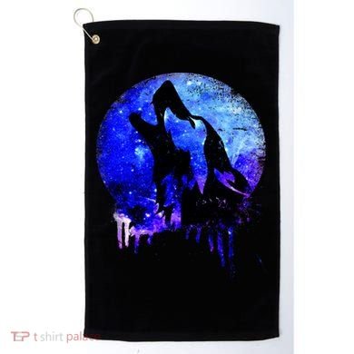 Abstract Moon Wolf Golf Towel