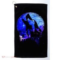 Abstract Moon Wolf Golf Towel thumb 0