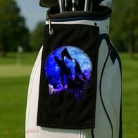 Abstract Moon Wolf Golf Towel thumb 2