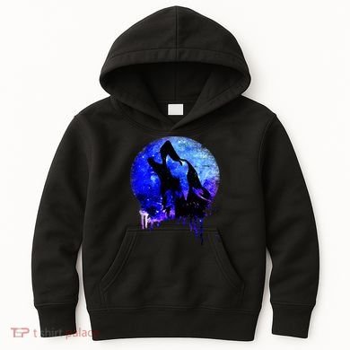Abstract Moon Wolf Kids Hoodie