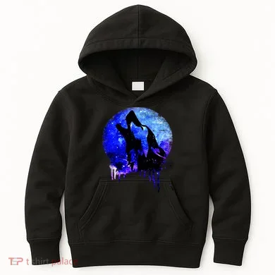 Abstract Moon Wolf Kids Hoodie
