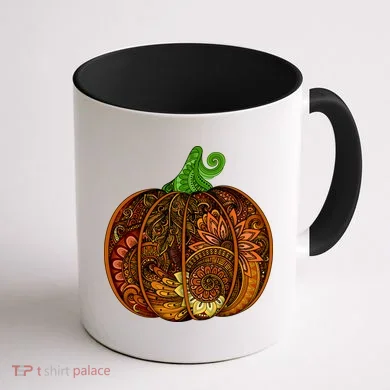 Abstract Pumpkin Thanksgiving Logo Coffee Mug back