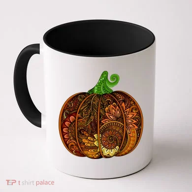 Abstract Pumpkin Thanksgiving Logo Coffee Mug