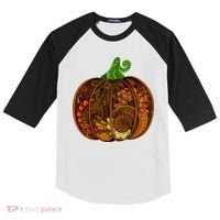 Abstract Pumpkin Thanksgiving Logo Kids Colorblock Raglan Jersey thumb 0