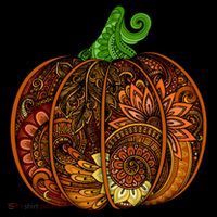 Abstract Pumpkin Thanksgiving Logo Kids Long Sleeve Shirt thumb 2