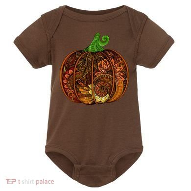 Abstract Pumpkin Thanksgiving Logo Baby Bodysuit