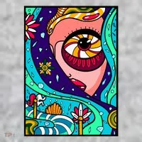 Abstract Sky Girl Kids T-Shirt thumb 2