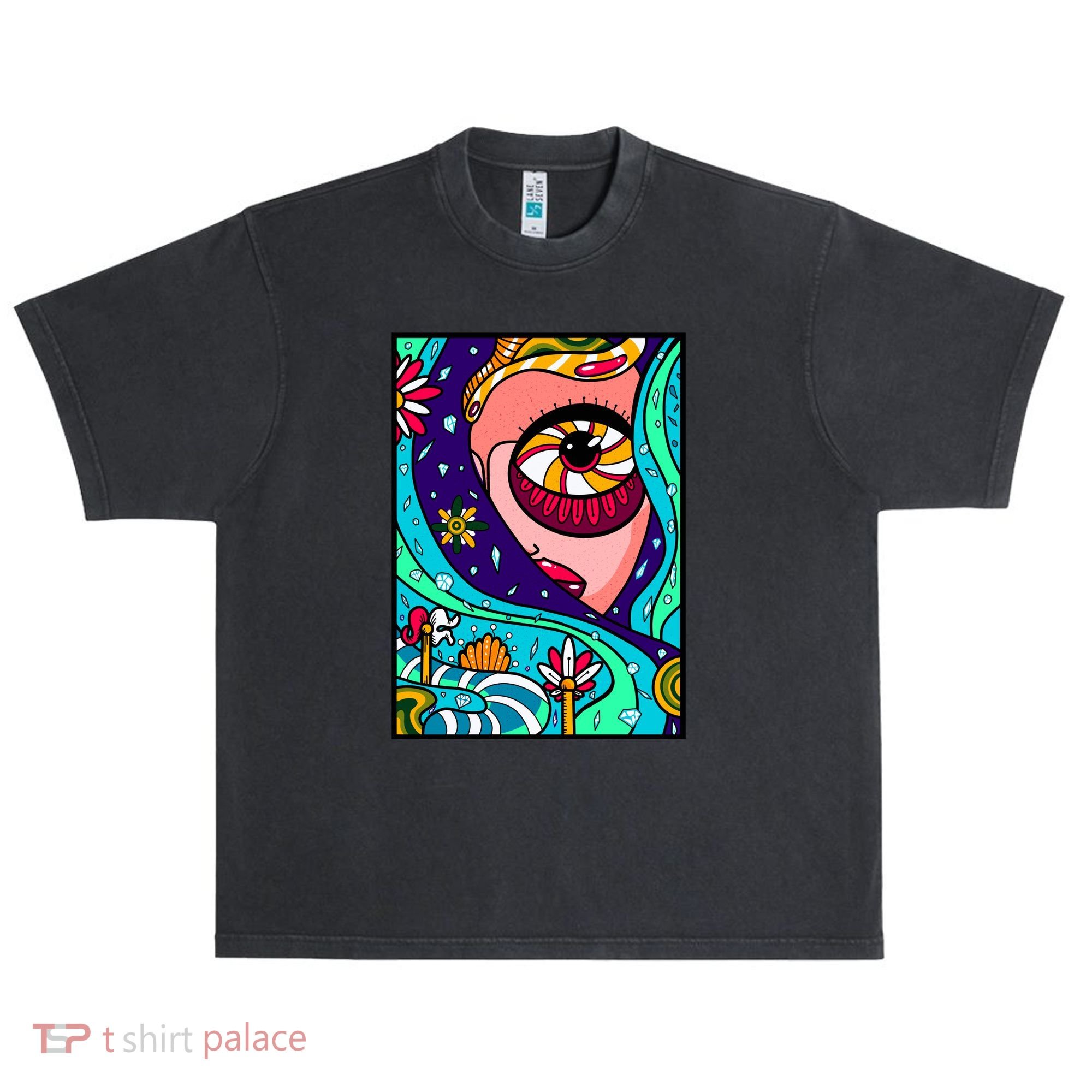 Abstract Sky Girl Urban Oversized Heavyweight T-Shirt