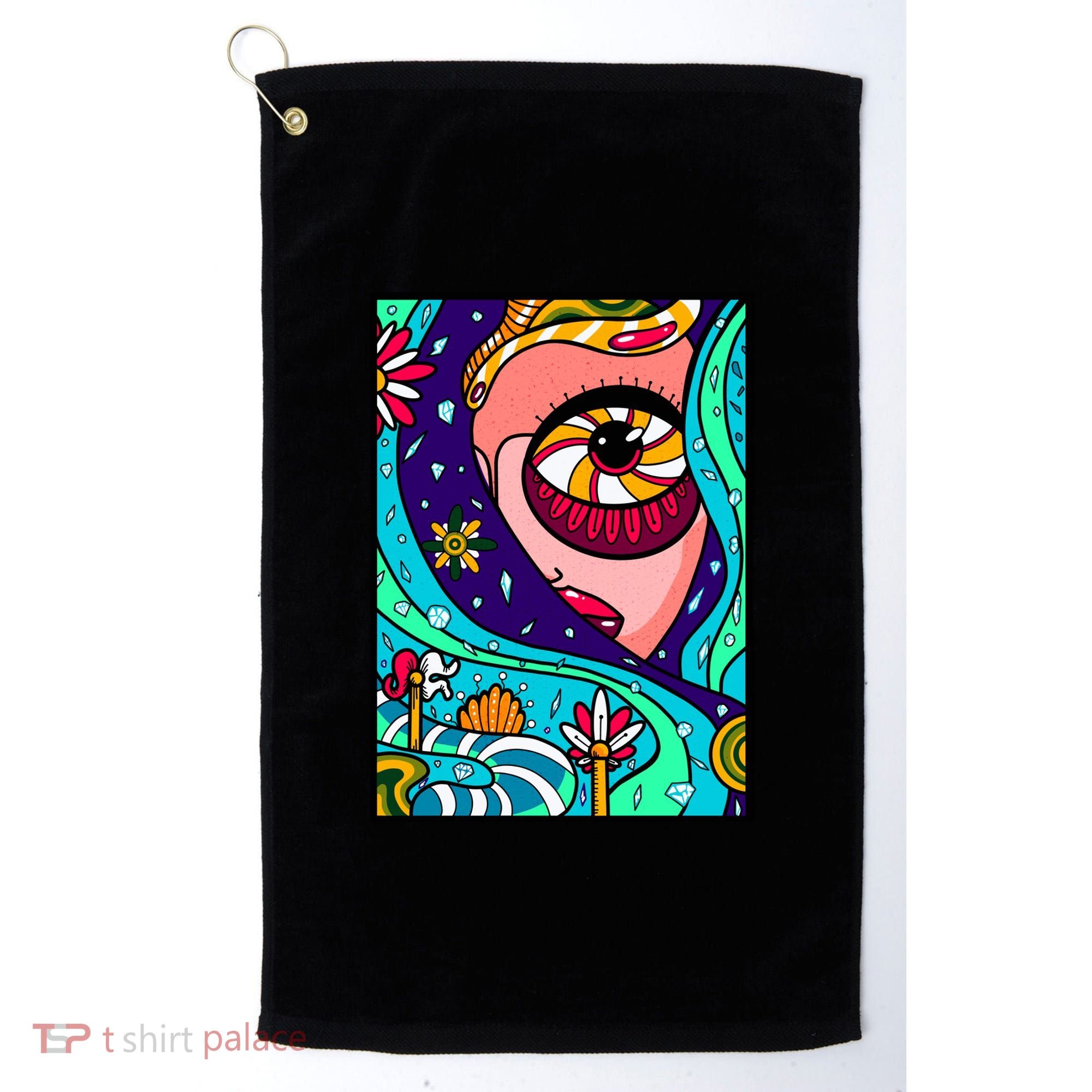 Abstract Sky Girl Golf Towel
