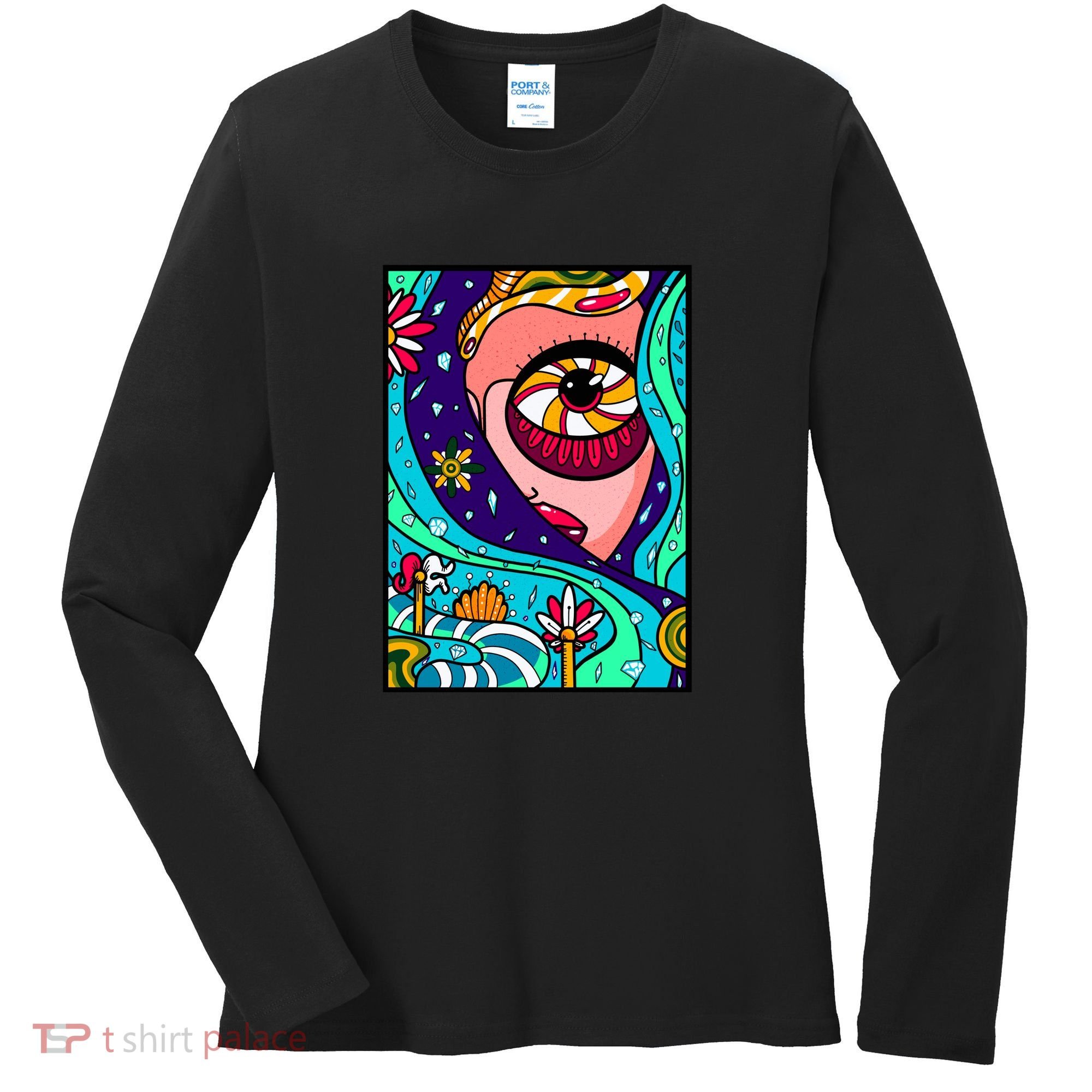 Abstract Sky Girl Women's Long Sleeve Shirt