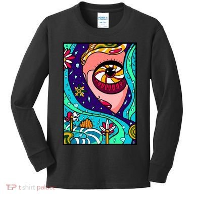 Abstract Sky Girl Kids Long Sleeve Shirt