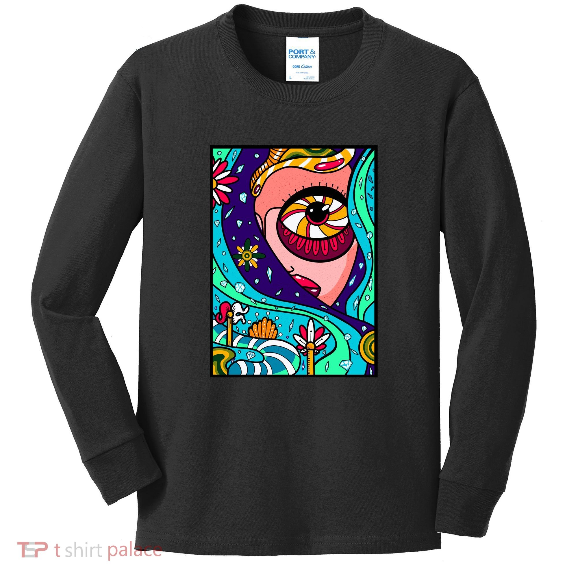 Abstract Sky Girl Kids Long Sleeve Shirt