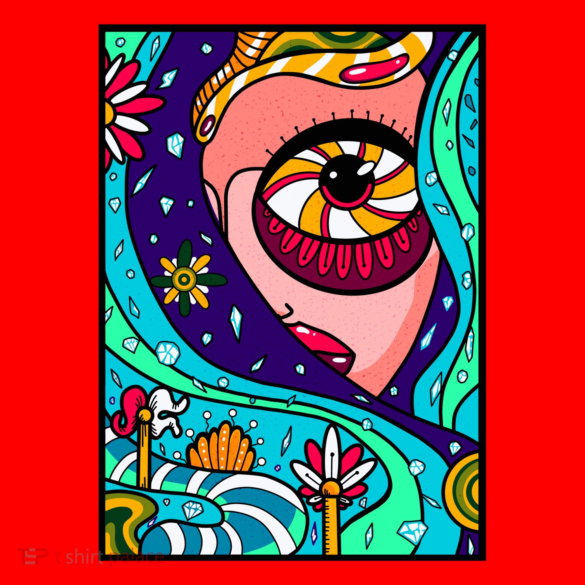 Abstract Sky Girl Santa Hat