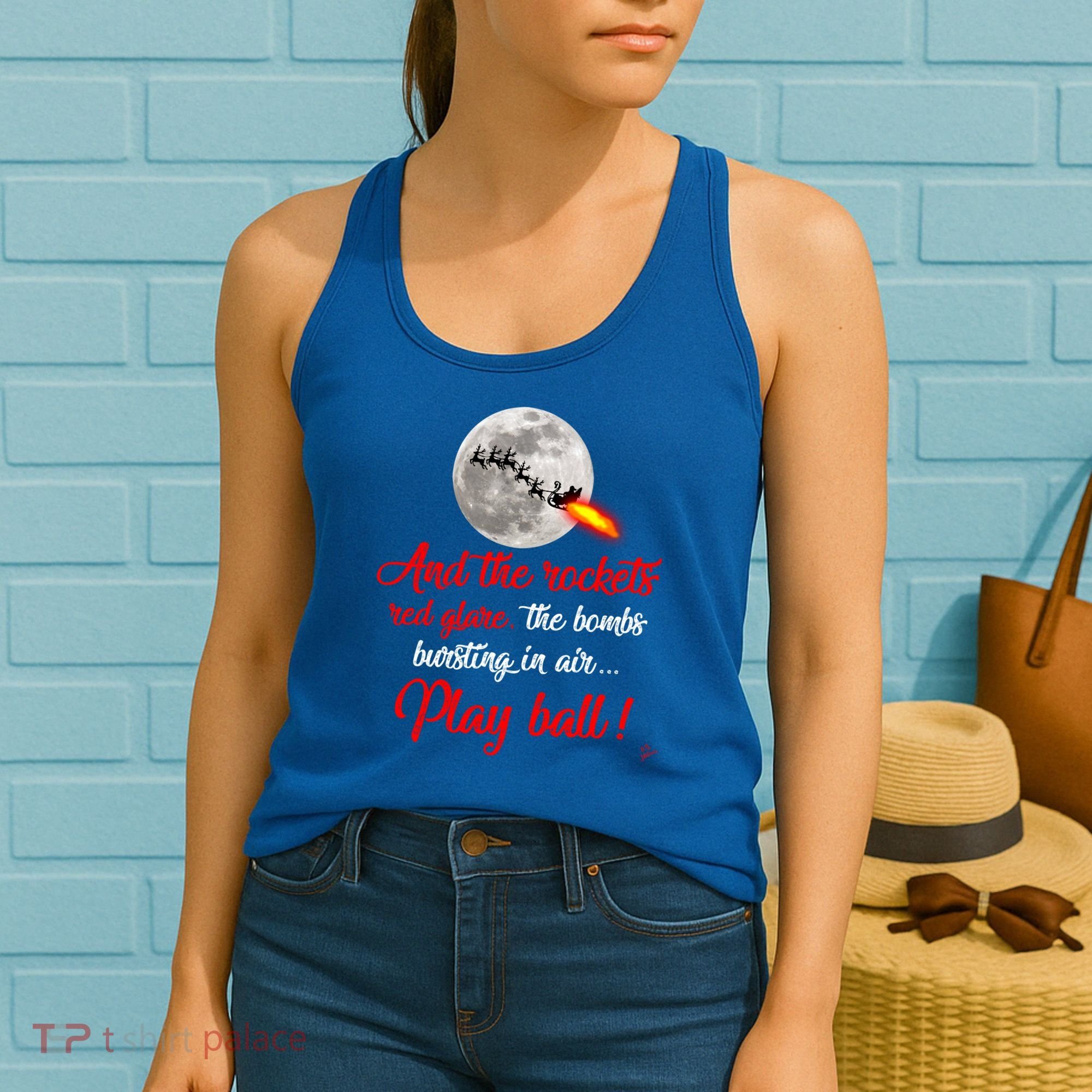 Aunt Bethany Tee Funny Christmas Ugly Sweater Look Patriotic Gift Women's Tank Top