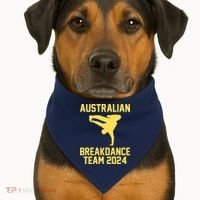 Australian Breakdance Team 2024 Funny Breakdancing Meme 24 USA-Made Doggie Bandana thumb 1