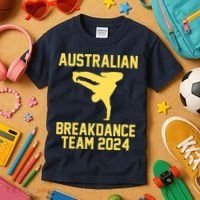 Australian Breakdance Team 2024 Funny Breakdancing Meme 24 Kids T-Shirt thumb 3