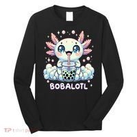 Axolotl Bubble Tea Anime Kawaii Cute Axolotl  Long Sleeve Shirt thumb 0