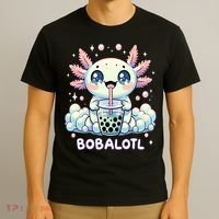 Axolotl Bubble Tea Anime Kawaii Cute Axolotl  T-Shirt thumb 3