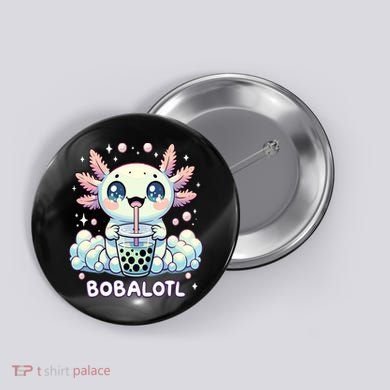 Axolotl Bubble Tea Anime Kawaii Cute Axolotl  Button