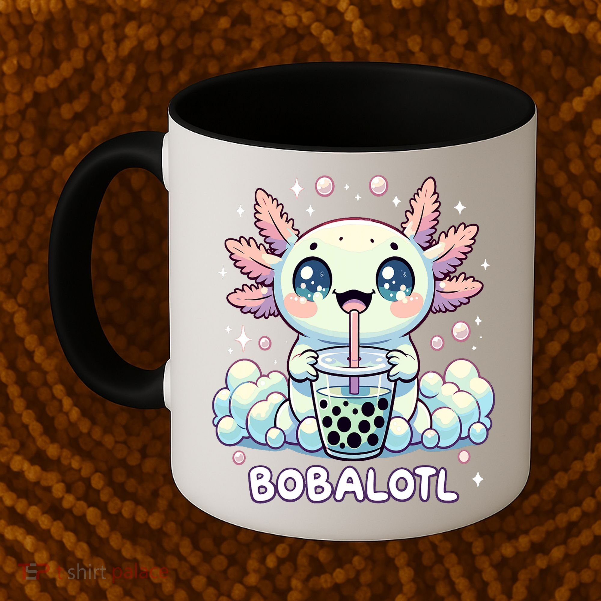 Axolotl Bubble Tea Anime Kawaii Cute Axolotl  Coffee Mug