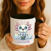 Axolotl Bubble Tea Anime Kawaii Cute Axolotl  Coffee Mug thumb 3