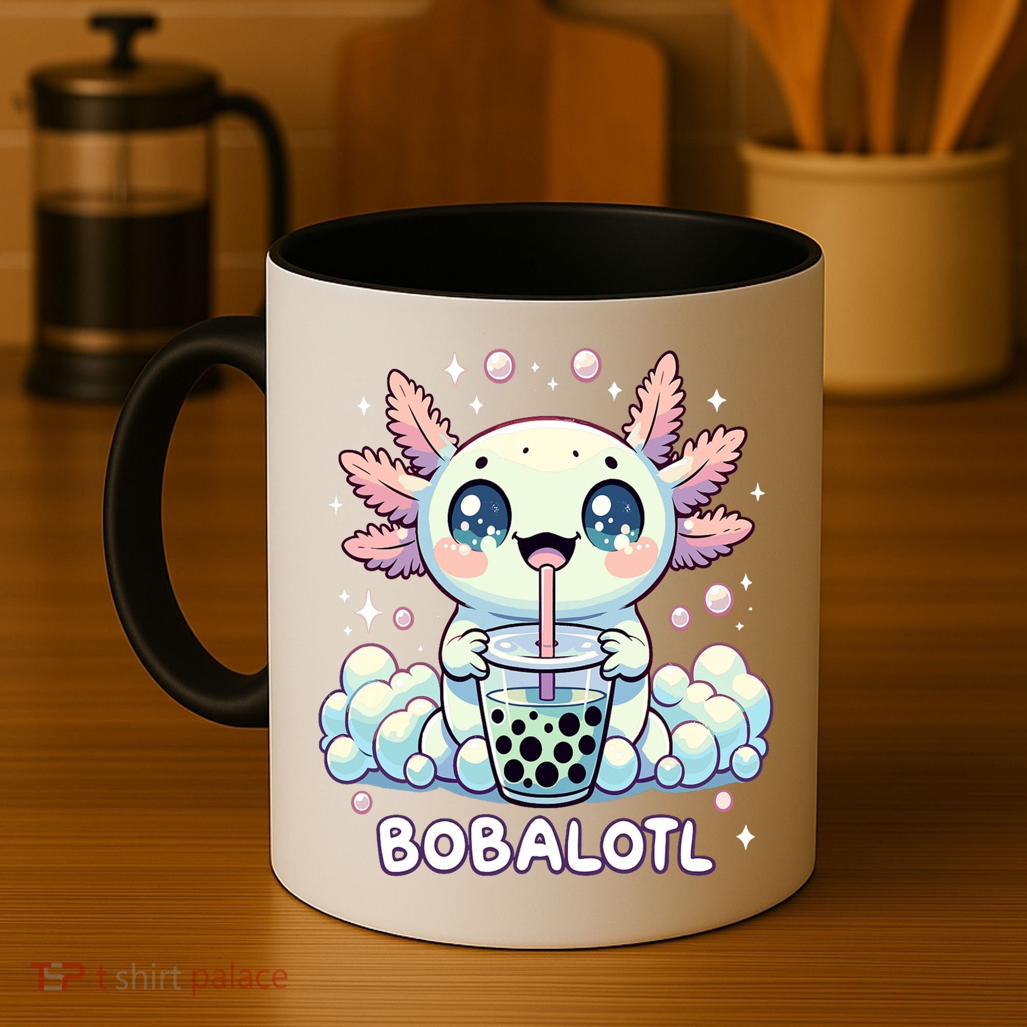 Axolotl Bubble Tea Anime Kawaii Cute Axolotl  Coffee Mug