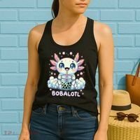 Axolotl Bubble Tea Anime Kawaii Cute Axolotl  Women's Tank Top thumb 2
