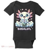 Axolotl Bubble Tea Anime Kawaii Cute Axolotl  Baby Bodysuit thumb 0