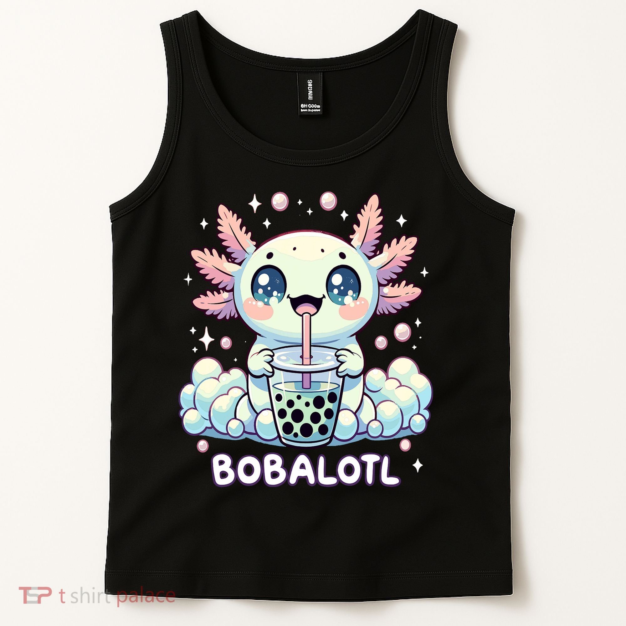 Axolotl Bubble Tea Anime Kawaii Cute Axolotl  Tank Top