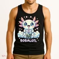 Axolotl Bubble Tea Anime Kawaii Cute Axolotl  Tank Top thumb 3