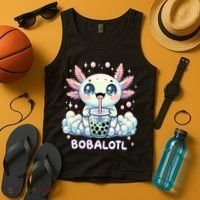 Axolotl Bubble Tea Anime Kawaii Cute Axolotl  Tank Top thumb 4