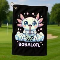 Axolotl Bubble Tea Anime Kawaii Cute Axolotl  Golf Towel thumb 1
