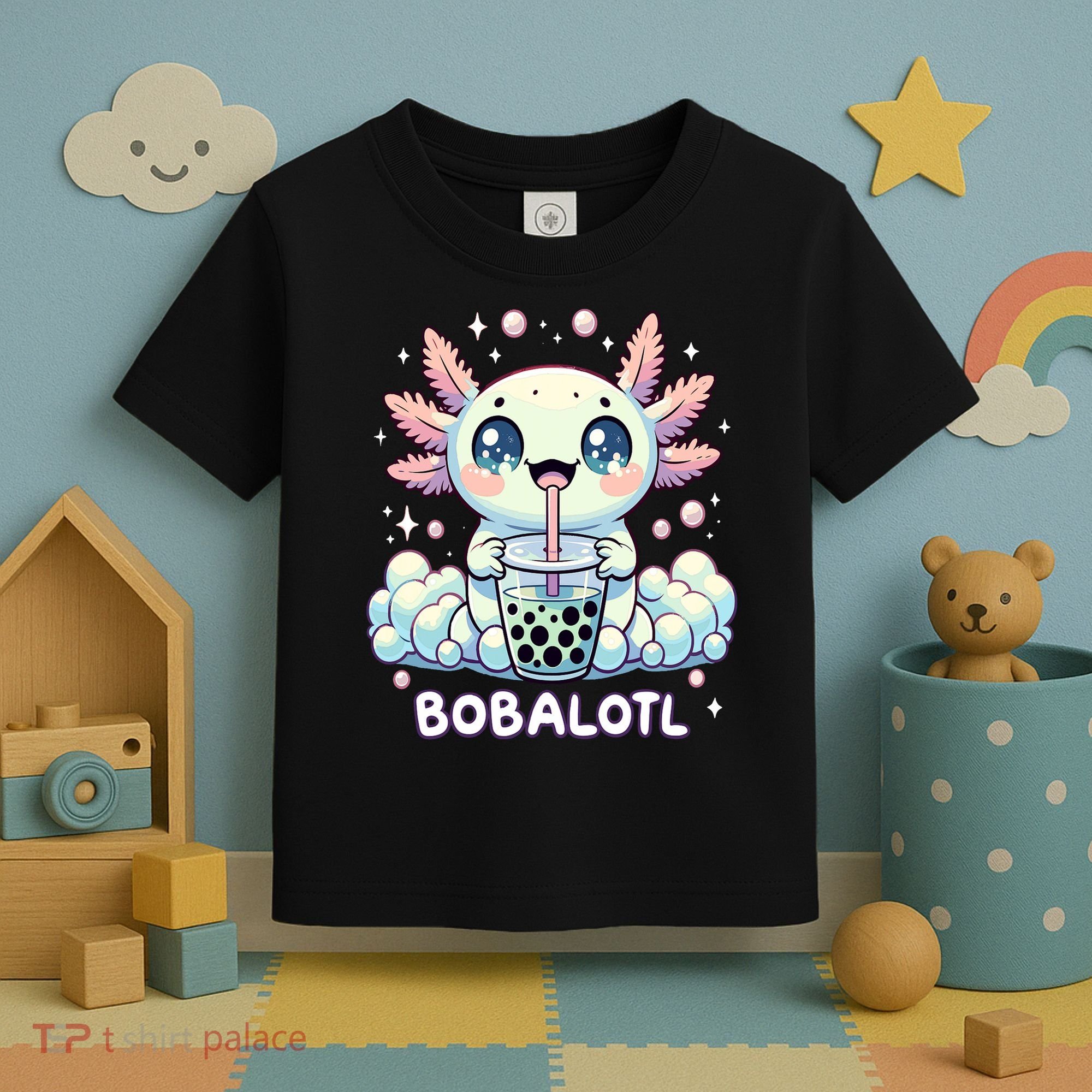 Axolotl Bubble Tea Anime Kawaii Cute Axolotl  Toddler T-Shirt