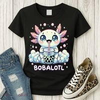 Axolotl Bubble Tea Anime Kawaii Cute Axolotl  Women's T-Shirt thumb 3