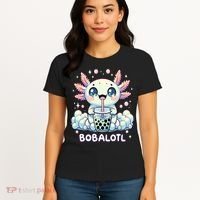 Axolotl Bubble Tea Anime Kawaii Cute Axolotl  Women's T-Shirt thumb 4